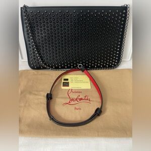Christian Louboutin Loudiposh Clutch Spiked Leather